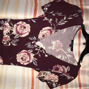 Maroon Floral Maxi Dress